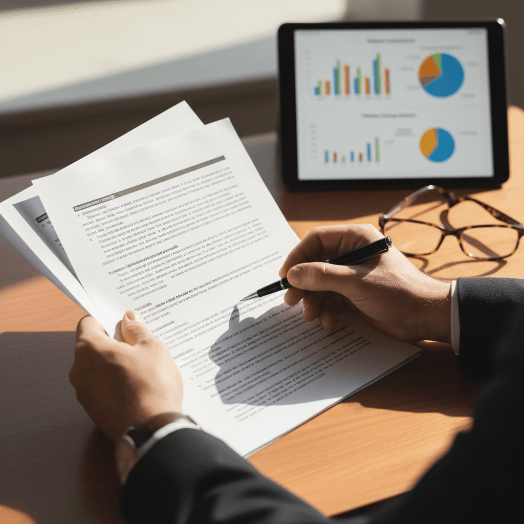 Insurance professional reviewing coverage options